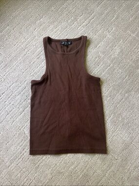 J. Crew Sleeveless Ribbed Tank — Deep Brown